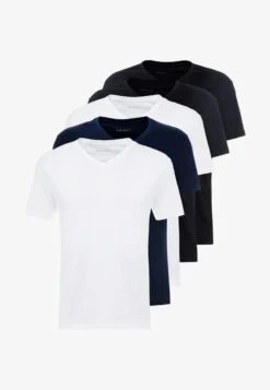 Pier One 5 PACK - T-Shirt Basic - White/blue/black 12 Pier One 5 PACK - T-Shirt Basic - White/blue/black -Pier One 2819a515ceaa41a7b996144dea7390c3