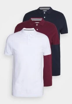 Pier One 3 PACK - Poloshirt - Bordeaux/white/dark Blue 11 Pier One 3 PACK - Poloshirt - Bordeaux/white/dark Blue -Pier One 919efcdef1fb44a8aad58897d4dff9e4