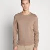 Pier One BASIC CREWNECK - Strickpullover - Mottled Beige -Pier One cc4d98d60e7a447cbbb2e3da965107ff