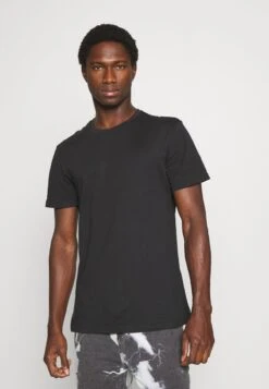 Pier One 3 PACK - T-Shirt Basic - Black/mottled Dark Grey/bordeaux -Pier One d09d40cb336d40a1a4f7d8ffcc823842