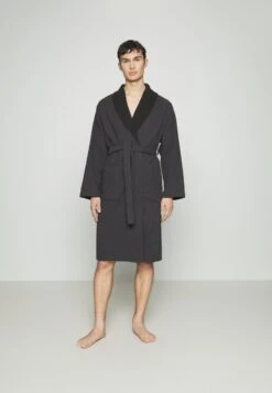 Pier One SHAWL TOWEL BATHROBE - Bademantel - Dark Grey -Pier One d74acb5b72bf4a45a923d6b0a18d6eaf